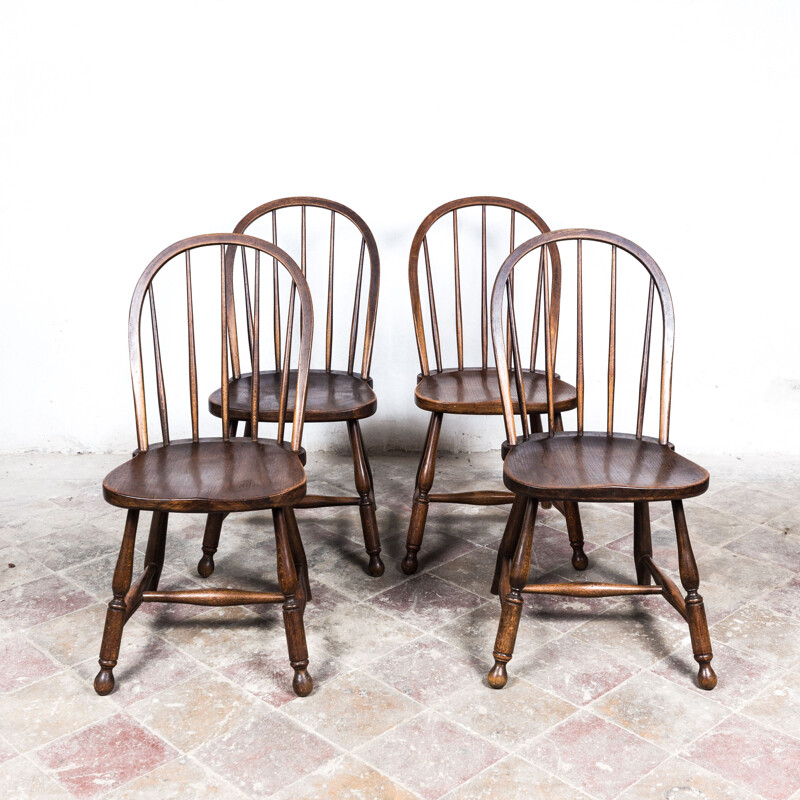 Set of 4 vintage solid beech wood chairs by Josef Frank for Adolf Loos