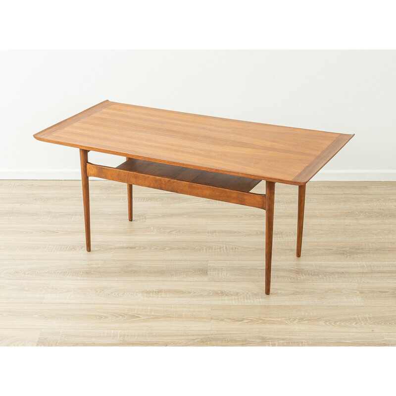 Table basse vintage en bois massif par Ilse Möbel, Allemagne 1950s