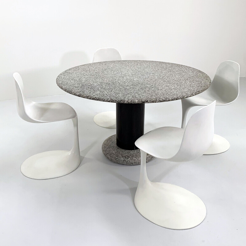 Granite vintage Lotorosso dining table by Ettore Sottsass for Poltronova, 1960s