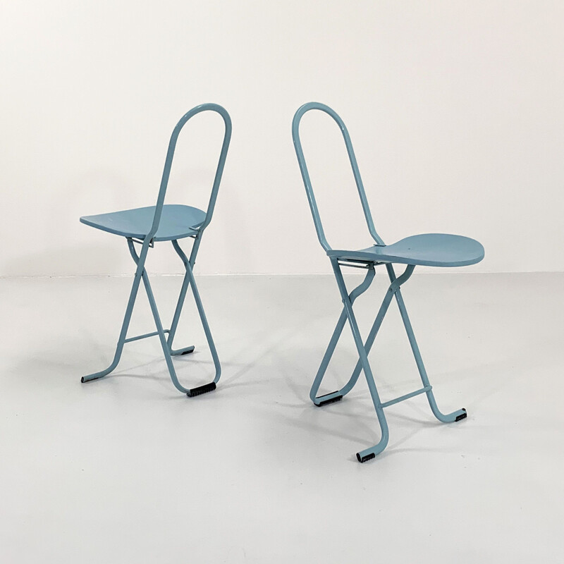 Pair of vintage Dafne folding chairs by Gastone Rinaldi for Thema, 1970s