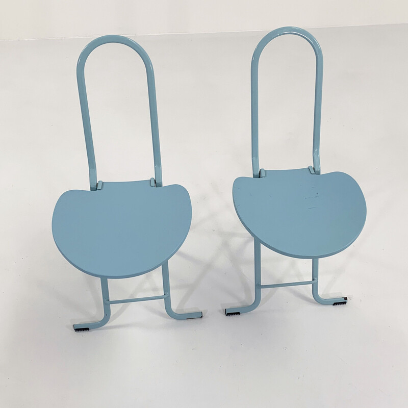 Pair of vintage Dafne folding chairs by Gastone Rinaldi for Thema, 1970s