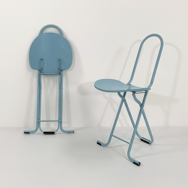 Pair of vintage Dafne folding chairs by Gastone Rinaldi for Thema, 1970s