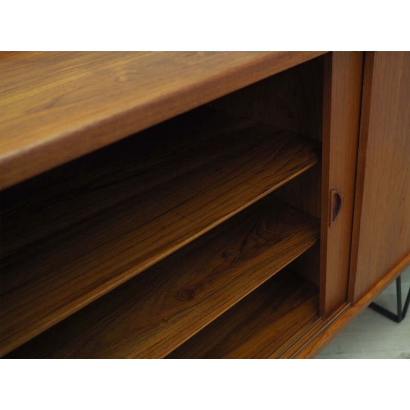 Vintage teak sideboard with sliding doors, Denmark 1970s