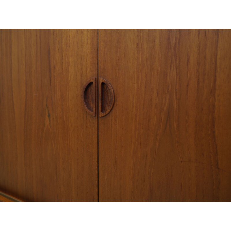 Vintage teak sideboard with sliding doors, Denmark 1970s