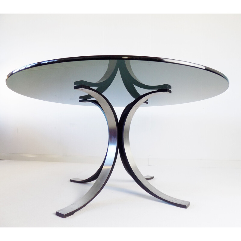 Vintage smoked glass side table by Osvaldo Borsani and Eugenio Gerli for Tecno, 1960s