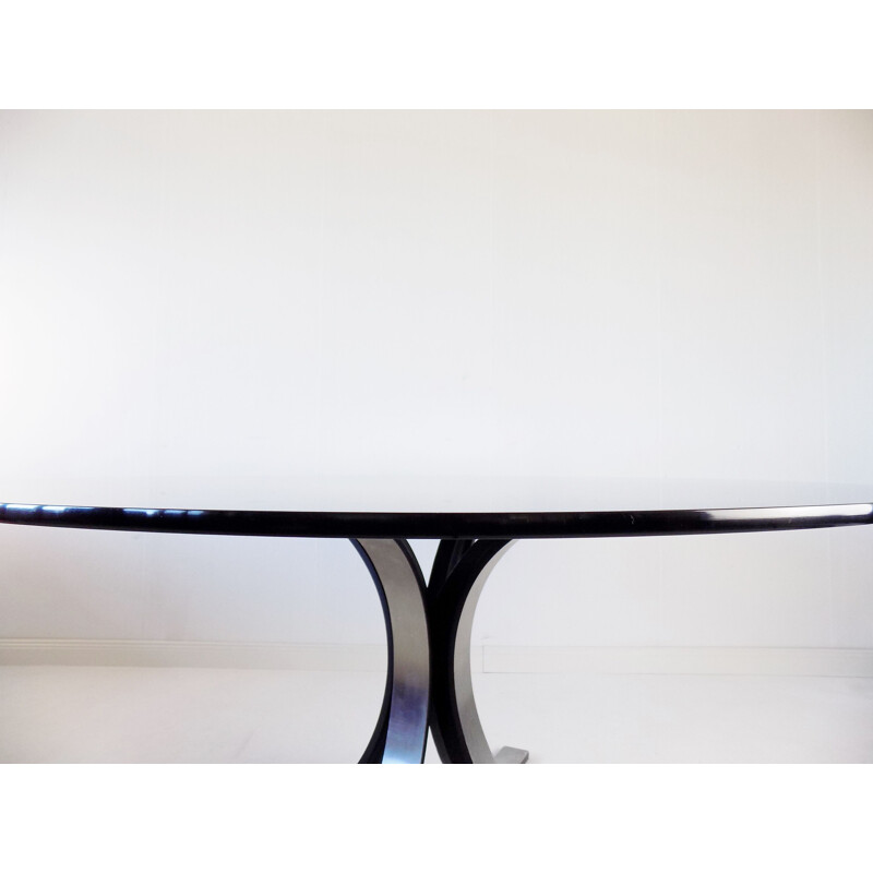 Vintage smoked glass side table by Osvaldo Borsani and Eugenio Gerli for Tecno, 1960s