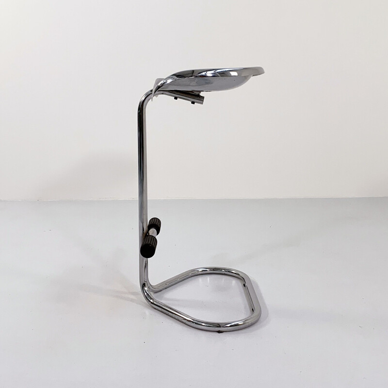 Chromed vintage Tractor stool by Rodney Kinsman for Bieffeplast, 1970s