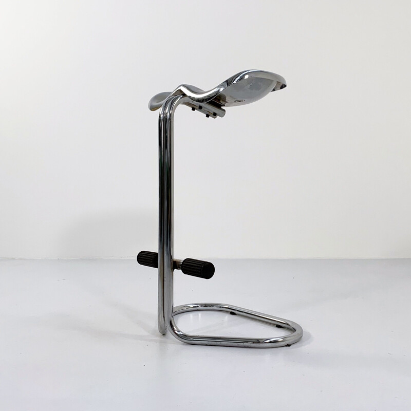 Chromed vintage Tractor stool by Rodney Kinsman for Bieffeplast, 1970s