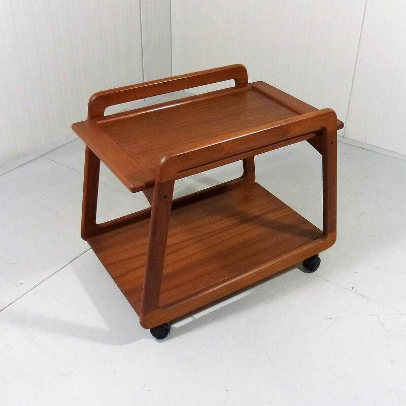 Teak vintage trolley with reversible top, Denmark 1960s