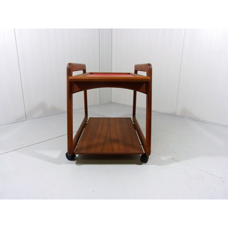 Teak vintage trolley with reversible top, Denmark 1960s