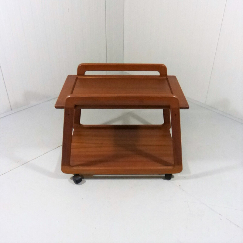 Teak vintage trolley with reversible top, Denmark 1960s