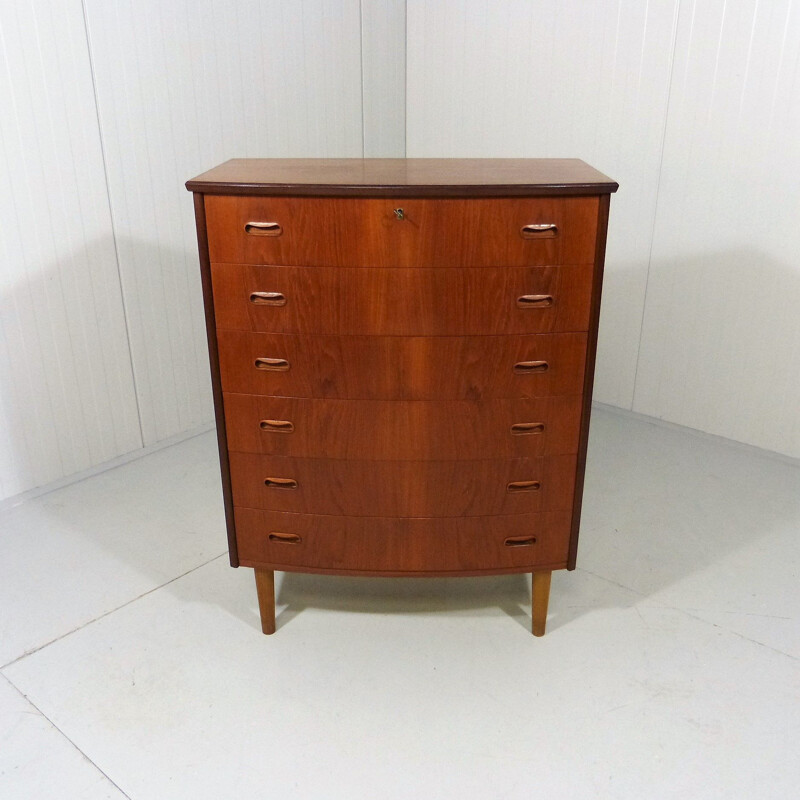 Commode vintage en teck à 6 tiroirs, Danemark 1960