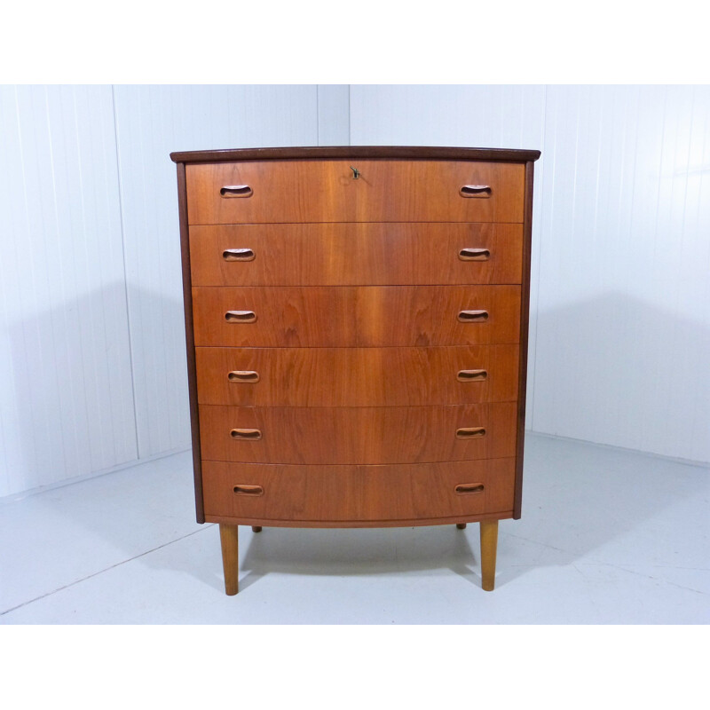 Teak vintage chest of drawers with 6 drawers, Denmark 1960s