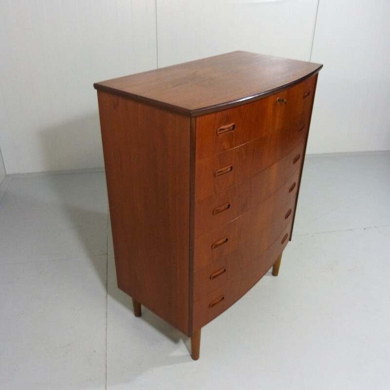 Teak vintage chest of drawers with 6 drawers, Denmark 1960s