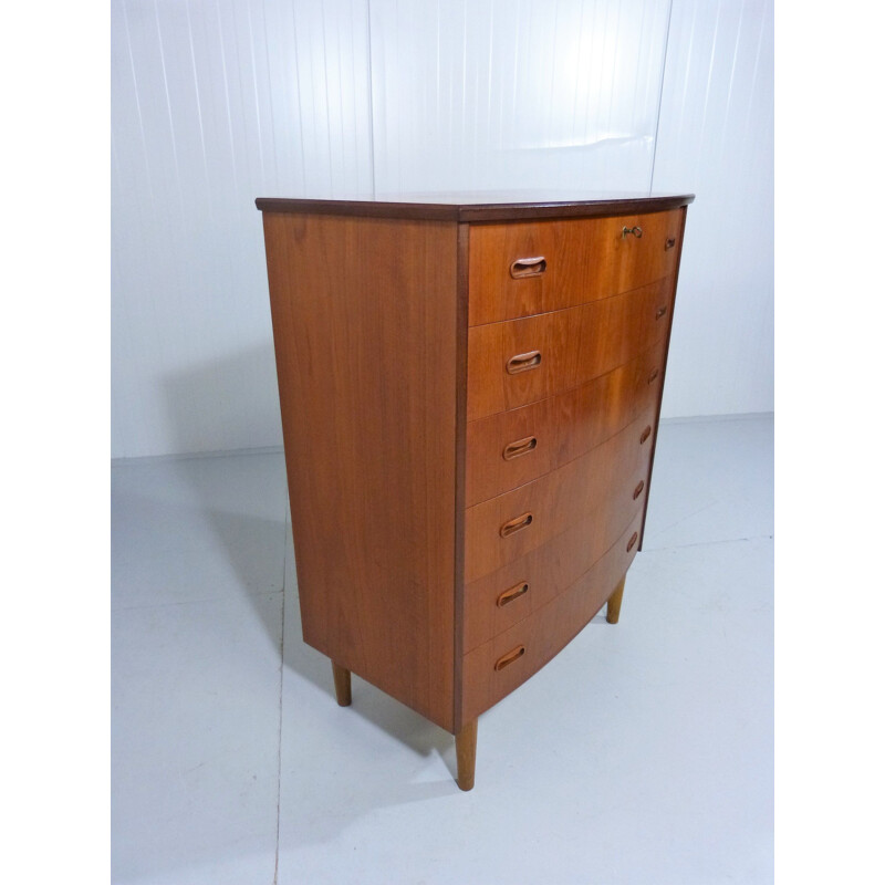 Teak vintage chest of drawers with 6 drawers, Denmark 1960s