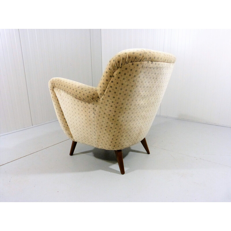 Vintage velvet armchair, 1950s