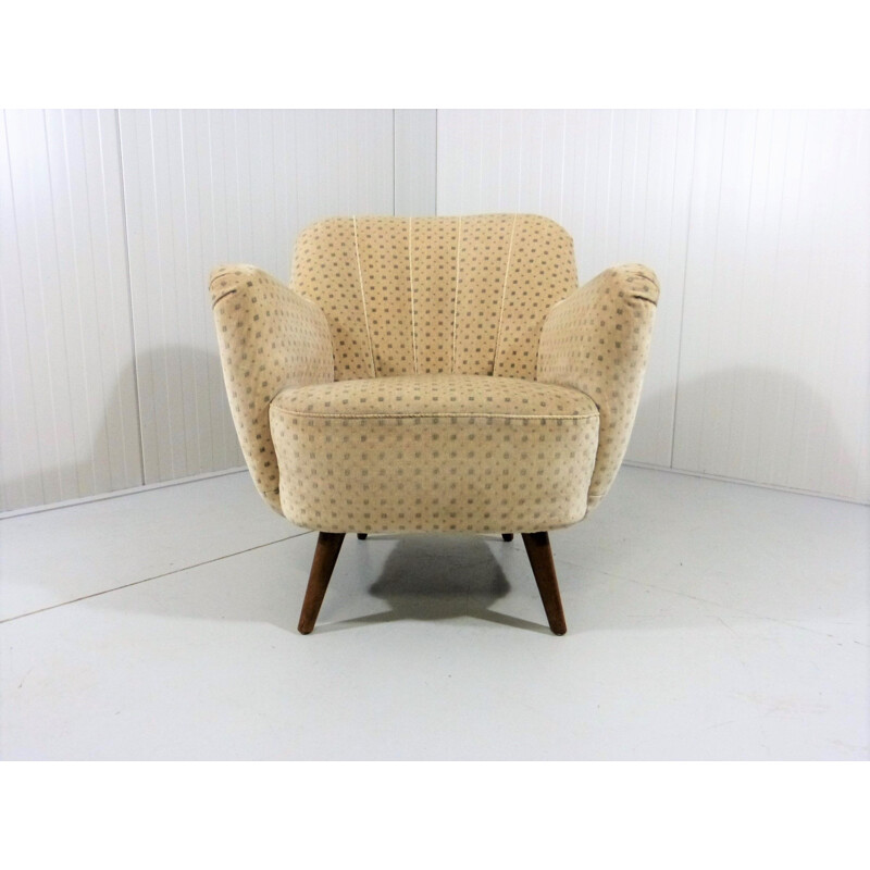 Fauteuil vintage en velours, 1950