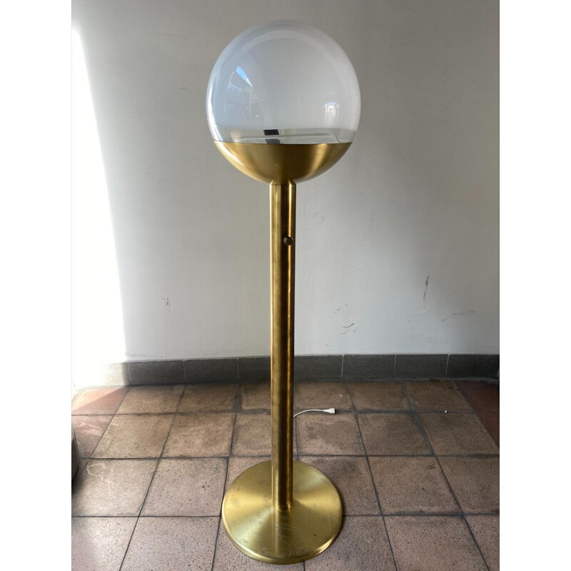 Vintage floor lamp in brass and Murano glass by Carlo Nason, 1972