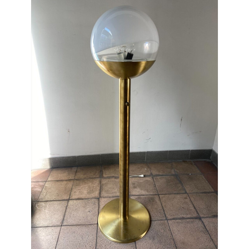 Vintage floor lamp in brass and Murano glass by Carlo Nason, 1972