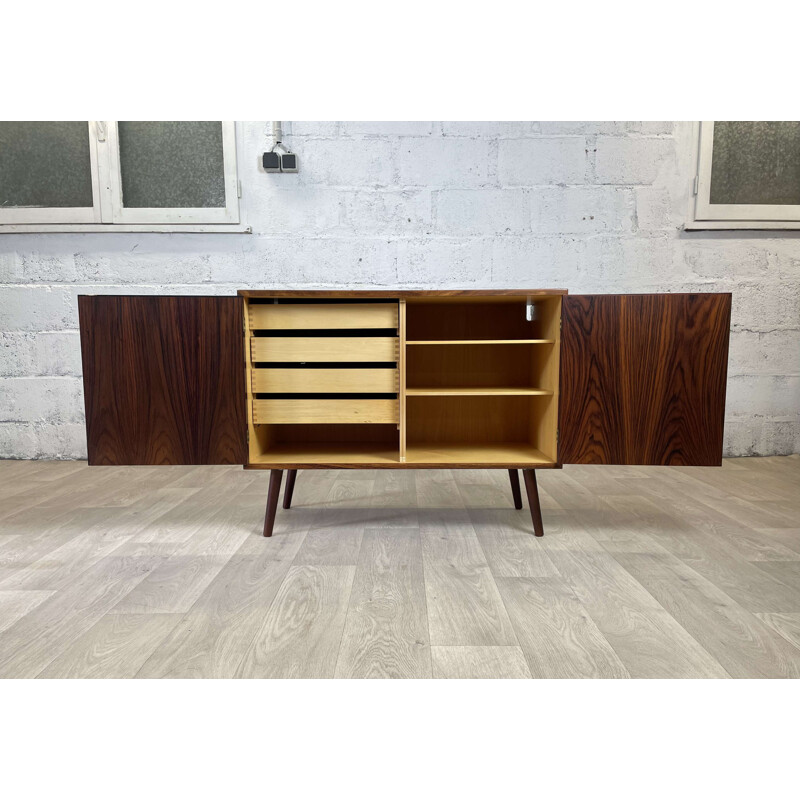 Scandinavian vintage rosewood highboard by Hg Furniture, Denmark 1960