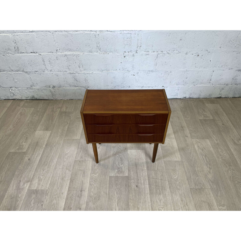 Scandinavian vintage teak chest of drawers with 3 drawers, 1960