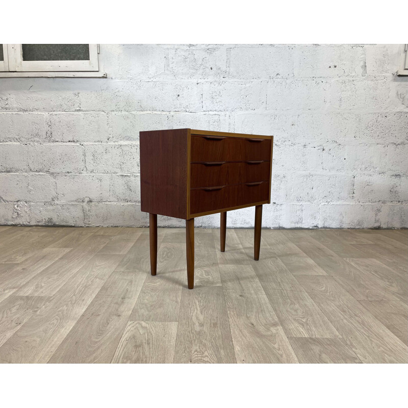 Scandinavian vintage teak chest of drawers with 3 drawers, 1960