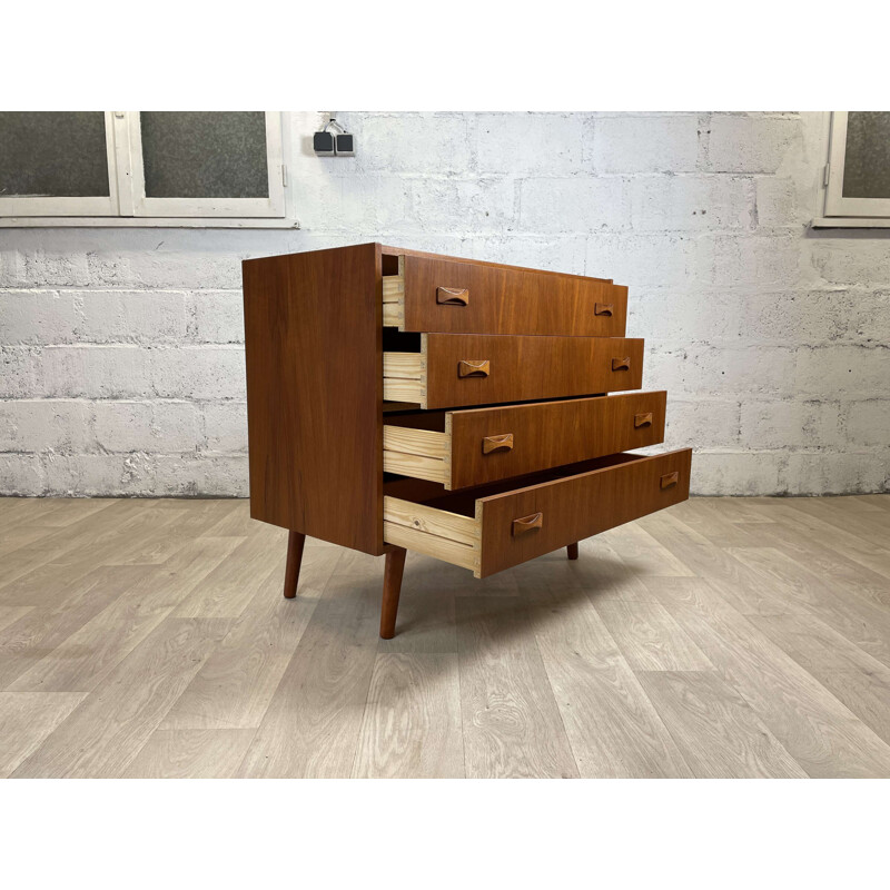 Commode vintage en teck à 4 tiroirs par Clausen & Søn, 1960