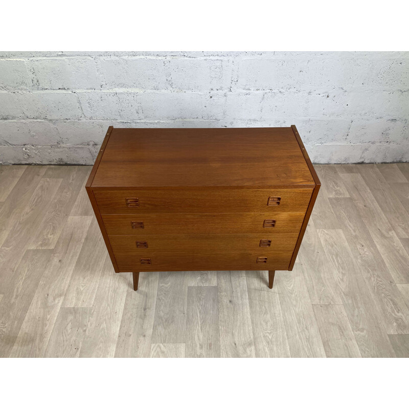 Commode scandinave vintage à 4 tiroirs par N.P. Nielsen pour Sejling Skabe, Danemark 1960