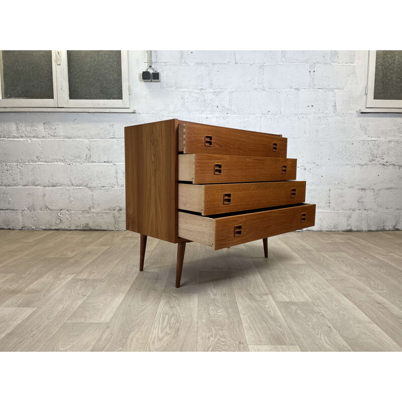 Commode scandinave vintage à 4 tiroirs par N.P. Nielsen pour Sejling Skabe, Danemark 1960