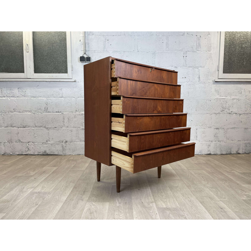 Scandinavian vintage teak chest of drawers, 1960