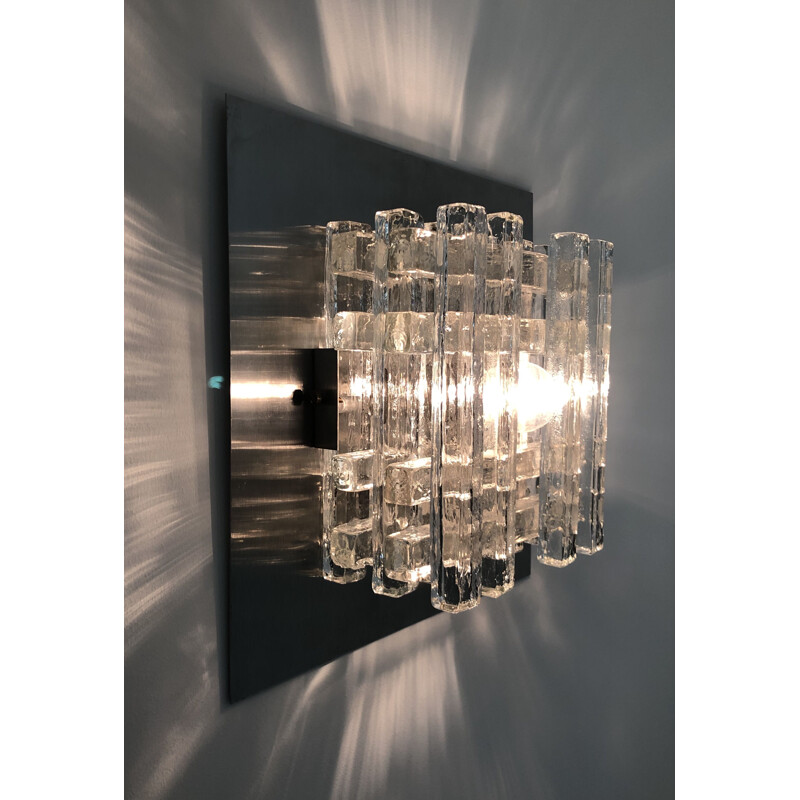 Vintage Murano glass wall lamp by Albano Poli for Poliarte, Italy 1970