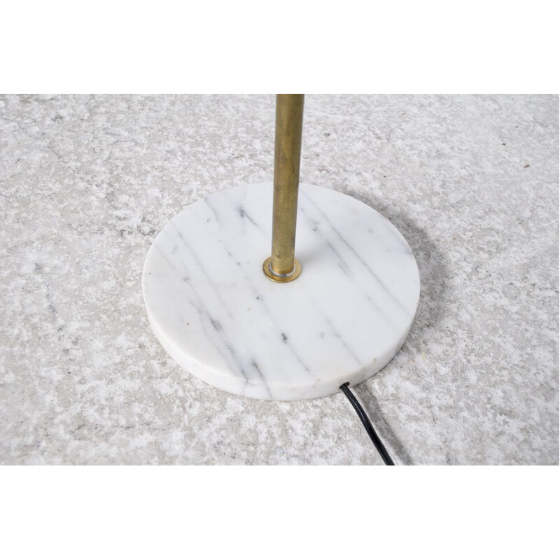 Modular vintage floor lamp in Carrara marble by Stilux Milano, 1950