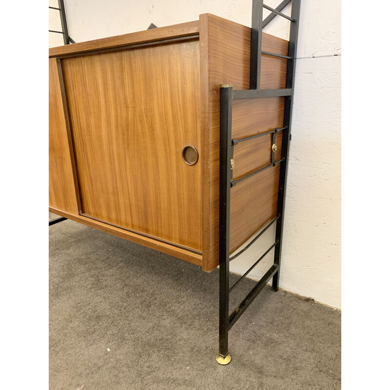 Mid-century sliding doors wall unit, Italy 1960s