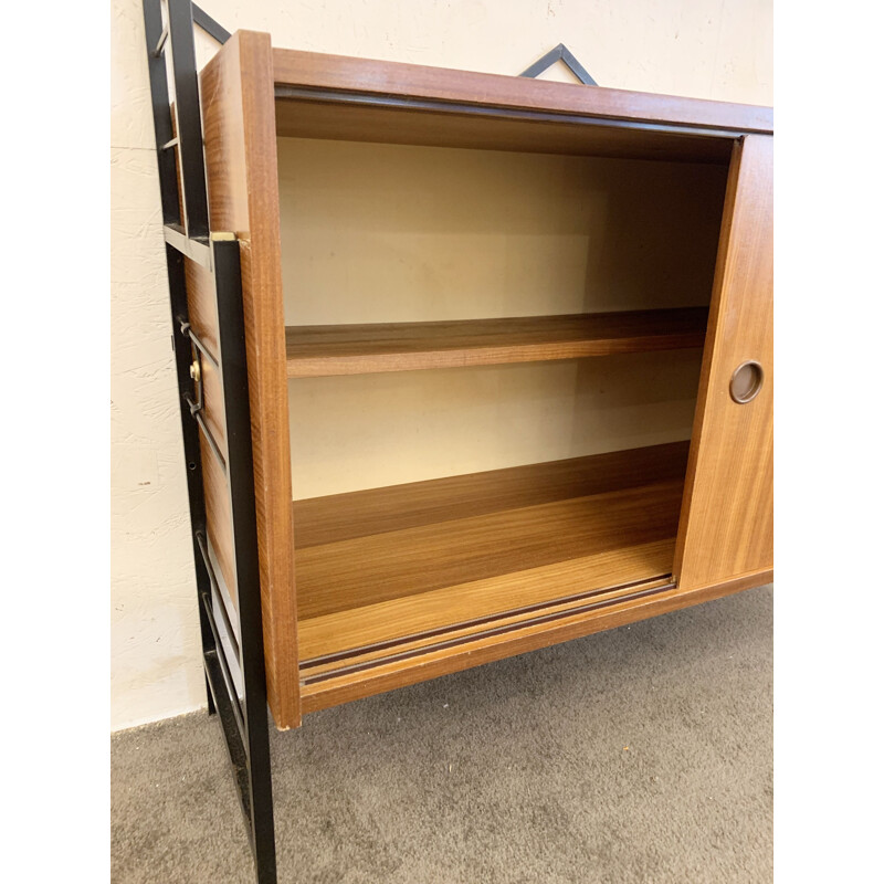 Mid-century sliding doors wall unit, Italy 1960s