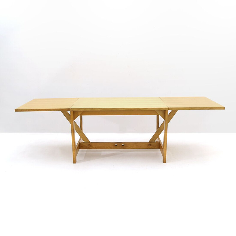 Extendable vintage ashwood table by Werther Toffoloni and Piero Palange for Germa, 1970s