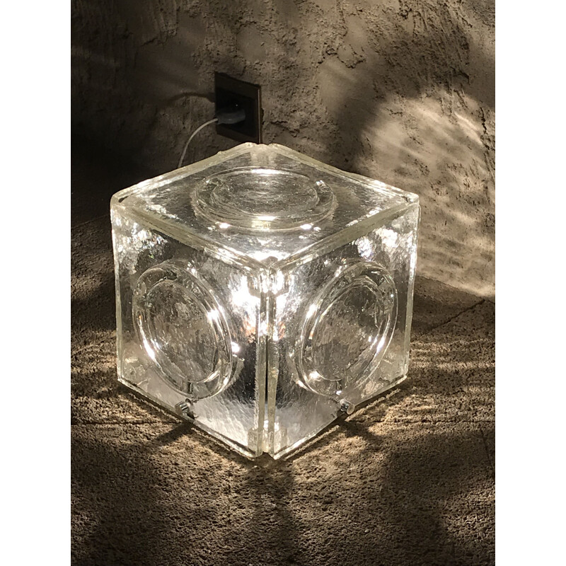 Cube lumineux vintage par Albano Poli pour Poliarte, Italie 1968