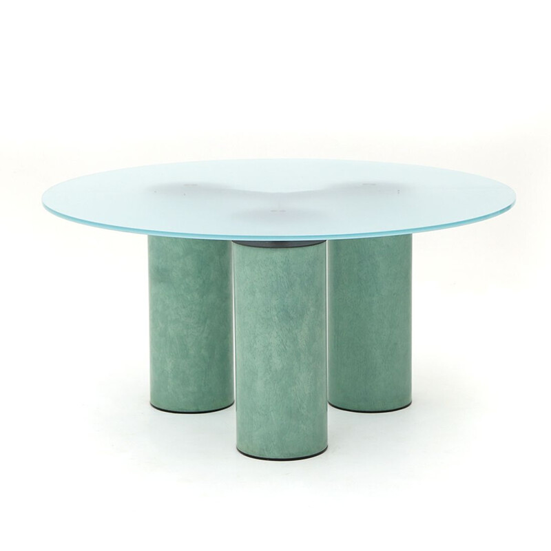 Table circulaire vintage "Serenissimo" par Lella et Massimo Vignelli pour Acerbis, 1980