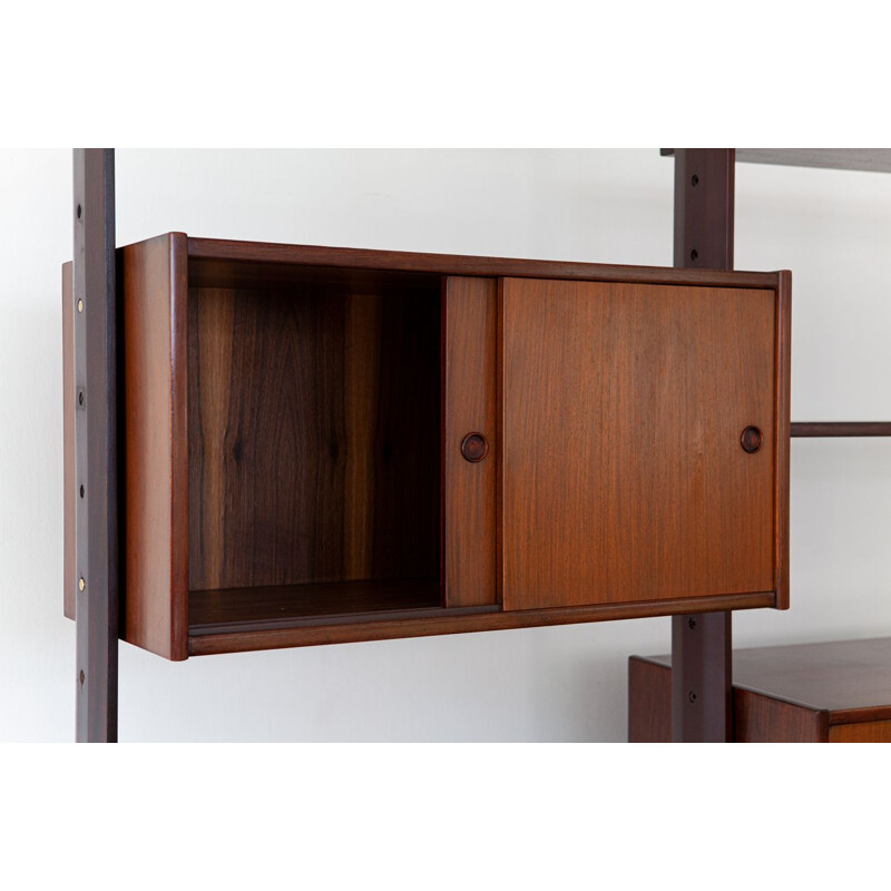 Vintage italian wall unit in exotic wood, 1950s