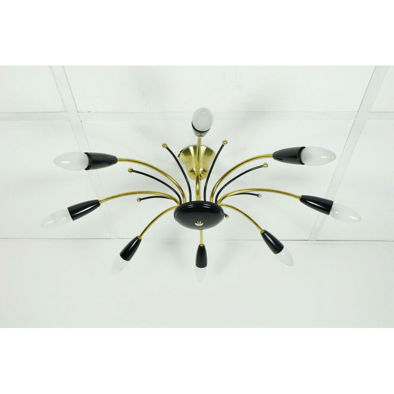 Mid century sputnik spider chandelier, 1950s