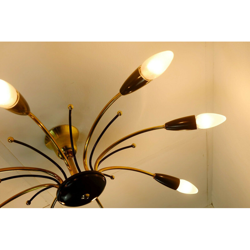 Mid century sputnik spider chandelier, 1950s