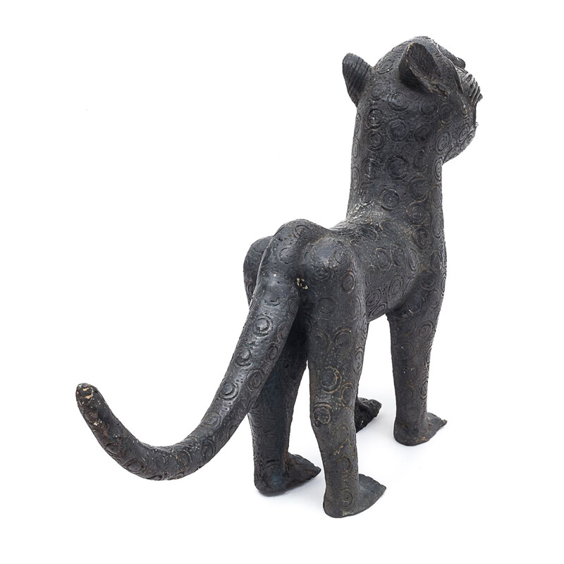 Paar Vintage-Bronze-Leoparden Königliche von Benin