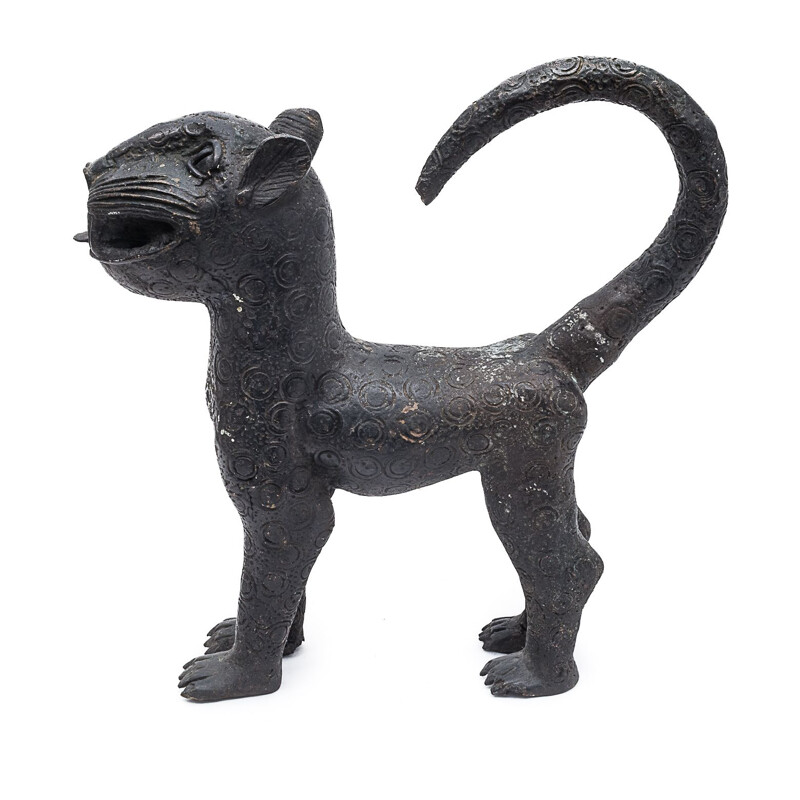 Paar Vintage-Bronze-Leoparden Königliche von Benin