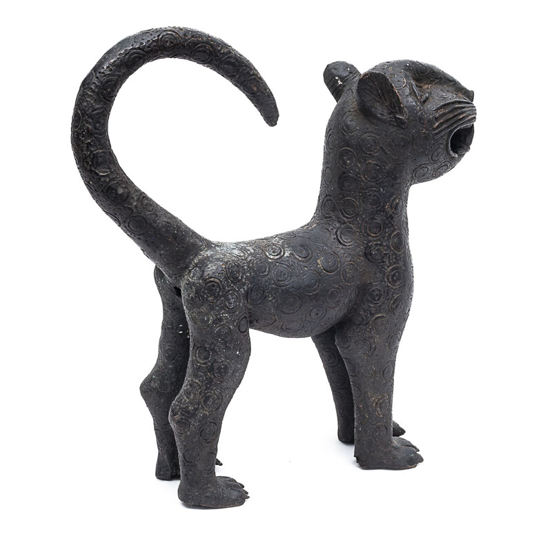 Paar Vintage-Bronze-Leoparden Königliche von Benin