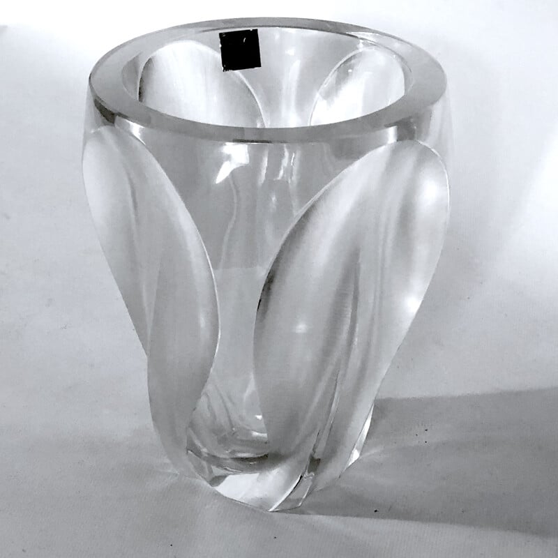 Jarrón vintage de cristal de Lalique, 1960