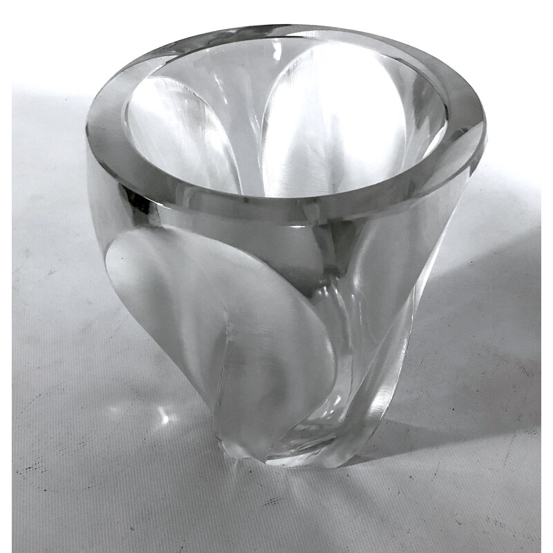 Vaso de cristal vintage de Lalique, 1960