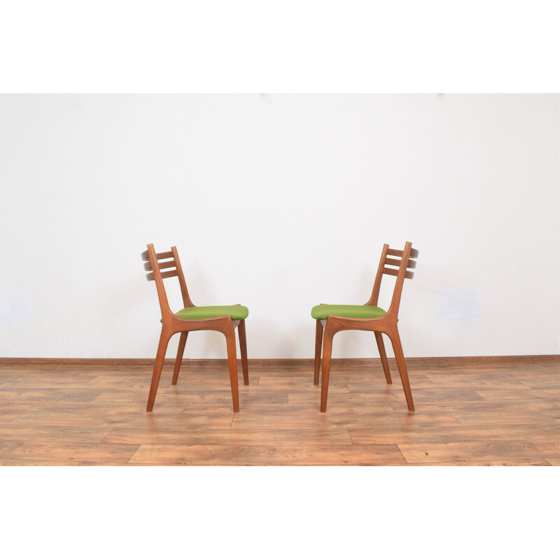 Pair of mid-century Danish teak dining chairs by Henning Kjærnulf for Korup Stolefabrik, 1960s