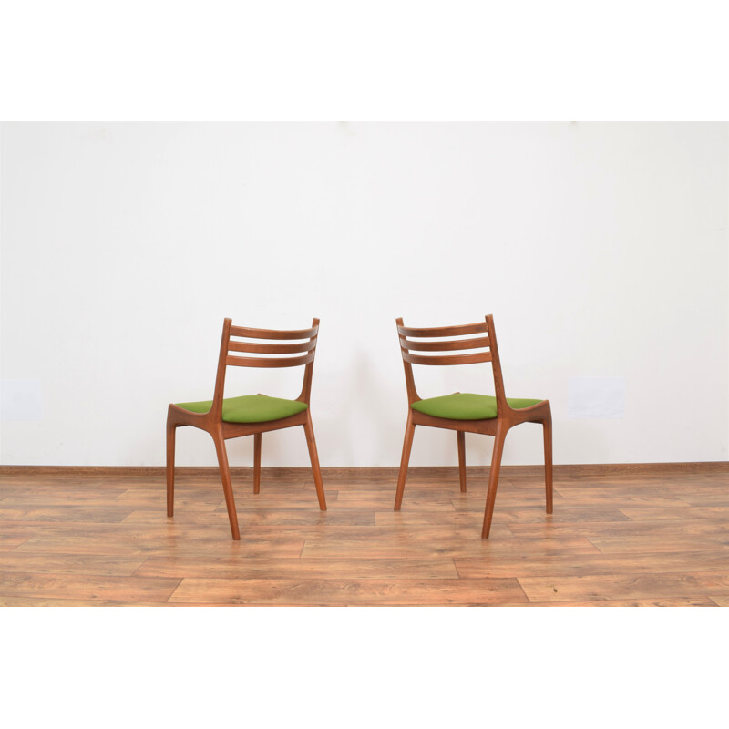 Pair of mid-century Danish teak dining chairs by Henning Kjærnulf for Korup Stolefabrik, 1960s