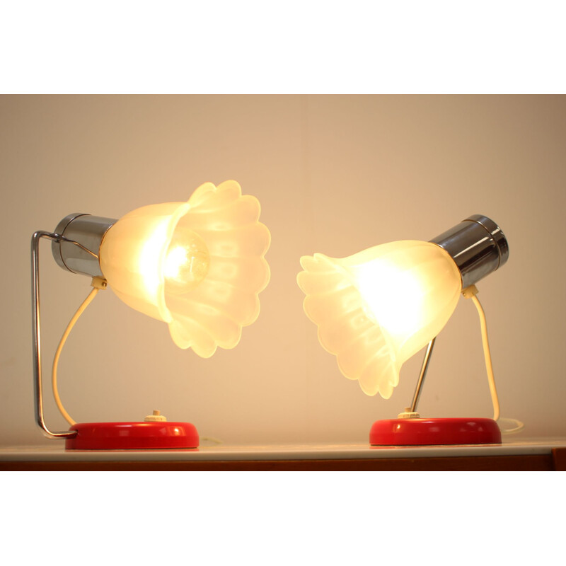 Pair of mid-century table lamps by Drupol, Czechoslovakia 1960s