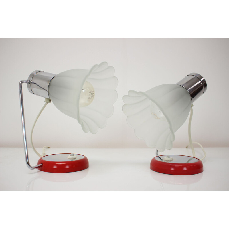 Pair of mid-century table lamps by Drupol, Czechoslovakia 1960s