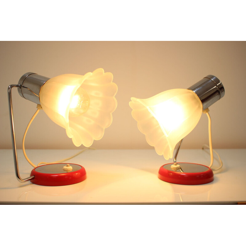 Pair of mid-century table lamps by Drupol, Czechoslovakia 1960s